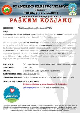 Vabilo Paški Kozjak